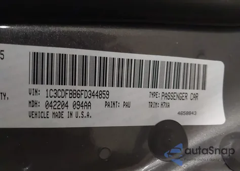 2015 Dodge Dart Sxt z USA, uszkodzony, nr VIN 1C3CDFBB6FD344859